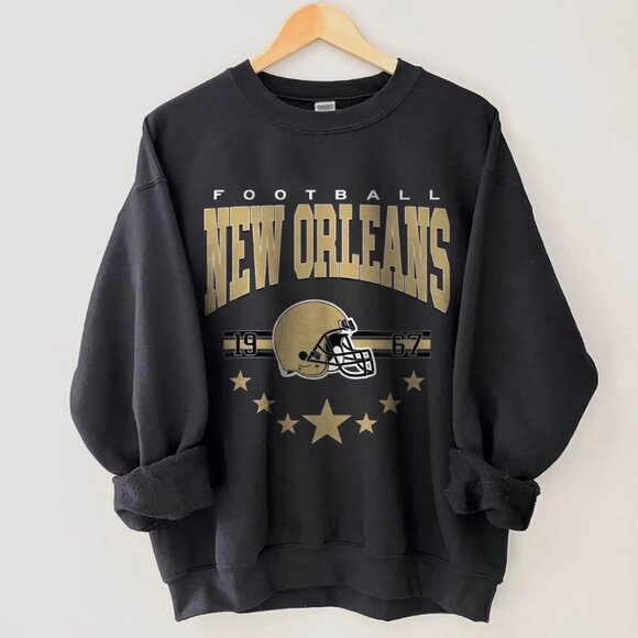 Vintage New Orleans Football Sweatshirt, New Orleans Saints Crewneck Shirt Tee - Picture 1 of 2
